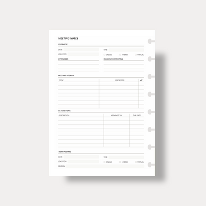 Meeting Notes Inserts