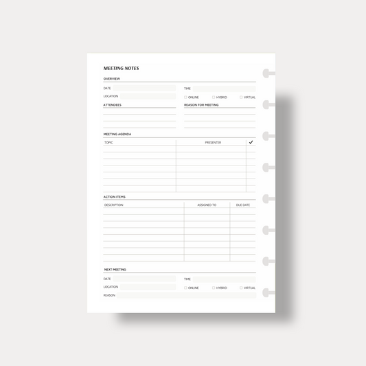 Meeting Notes Inserts