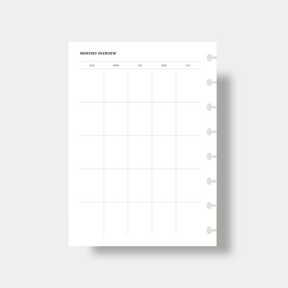 Monthly Overview Inserts | Undated