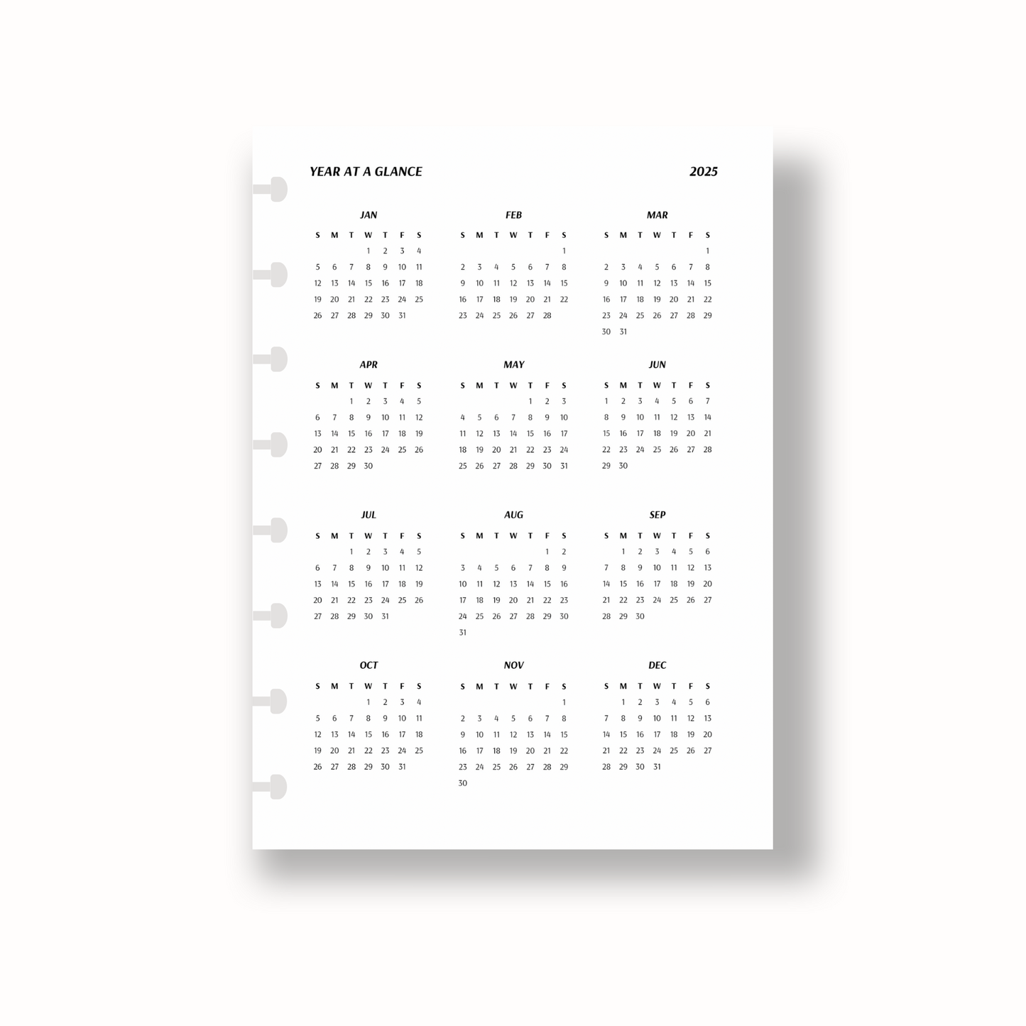 Vellum Year at a Glance Dashboard | 2025