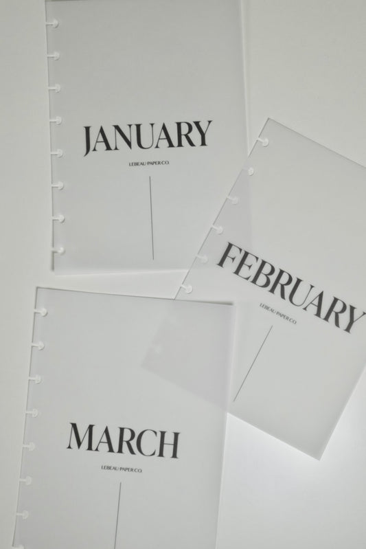 Vellum Monthly Dashboard Set | Center - LeBeau Paper Co