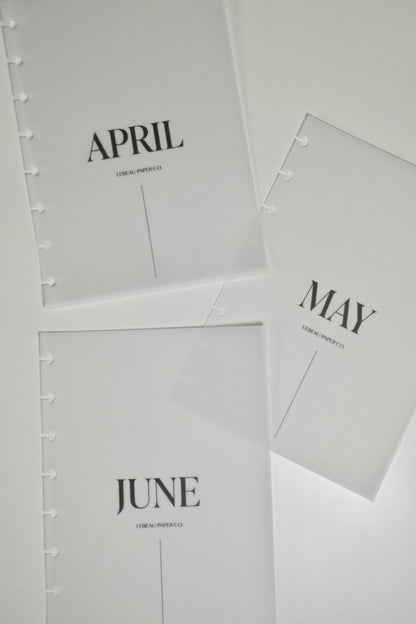 Vellum Monthly Dashboard Set | Center - LeBeau Paper Co