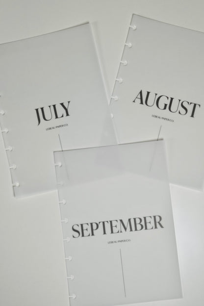 Vellum Monthly Dashboard Set | Center - LeBeau Paper Co