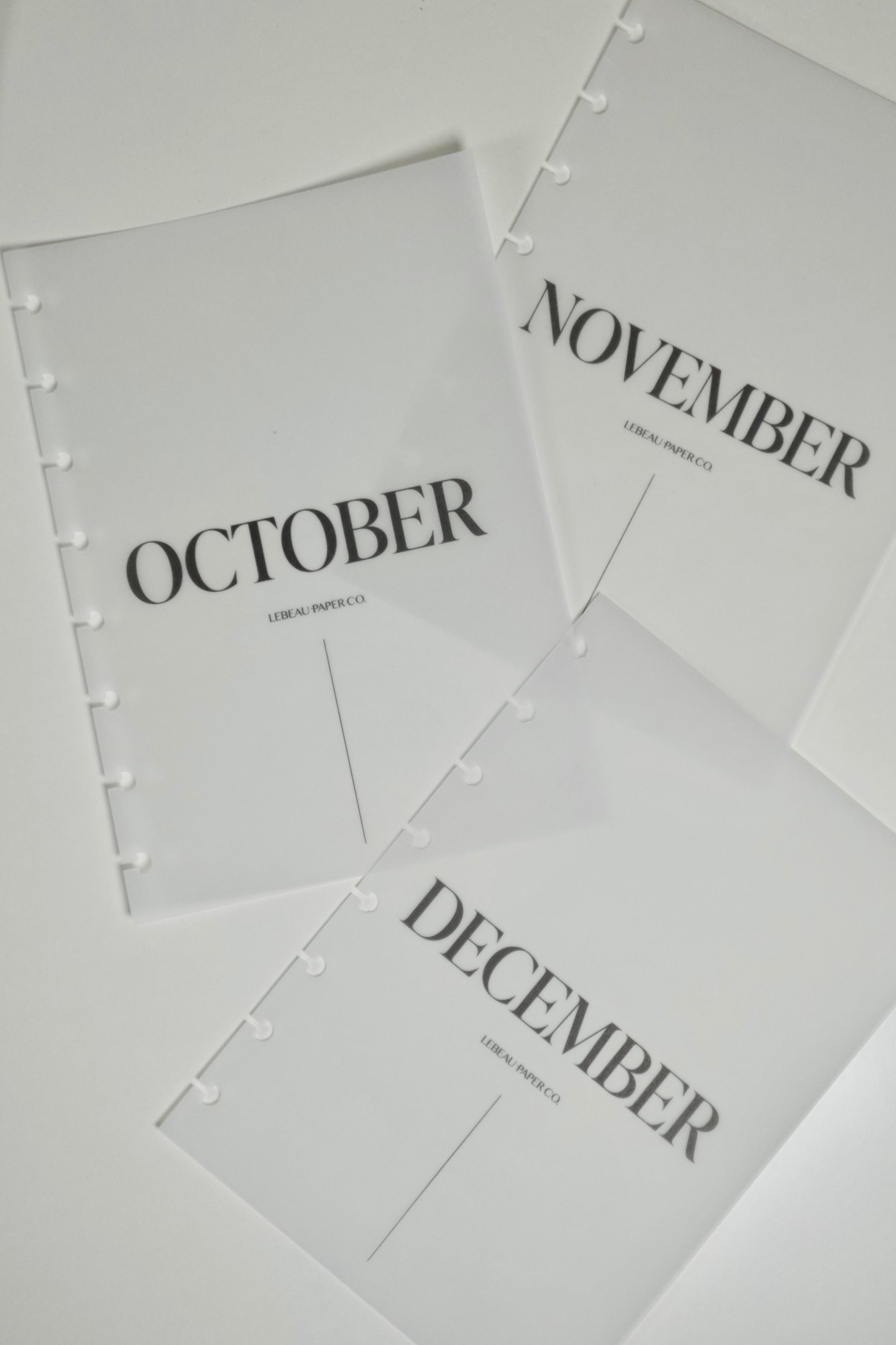 Vellum Monthly Dashboard Set | Center - LeBeau Paper Co