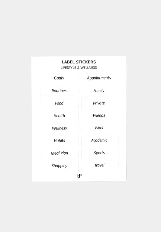 Lifestyle & Wellness Label Stickers