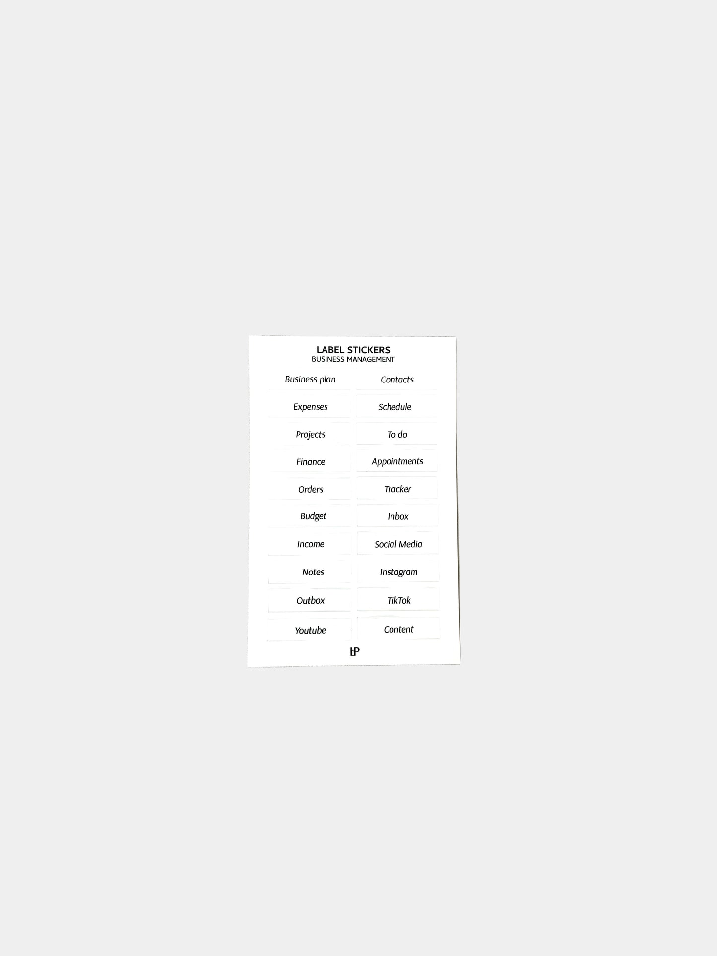Business Management Label Stickers