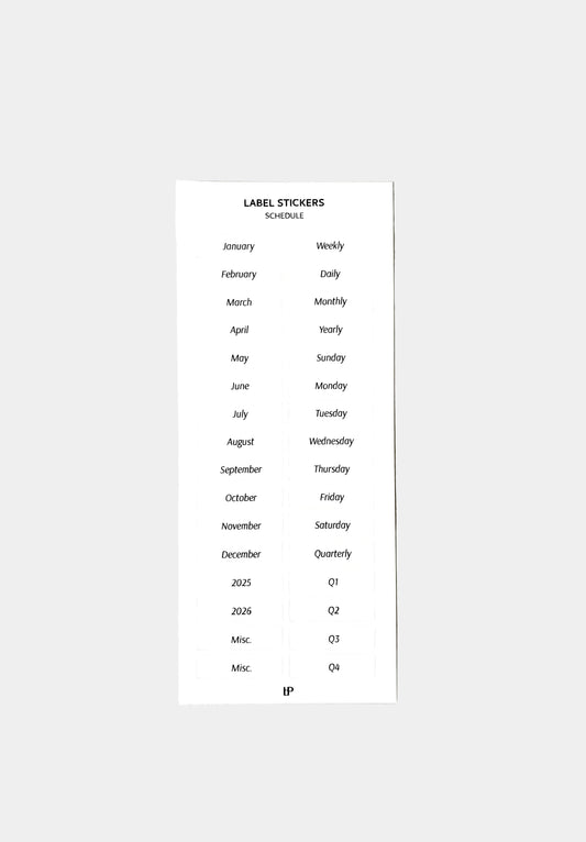 Schedule Label Stickers