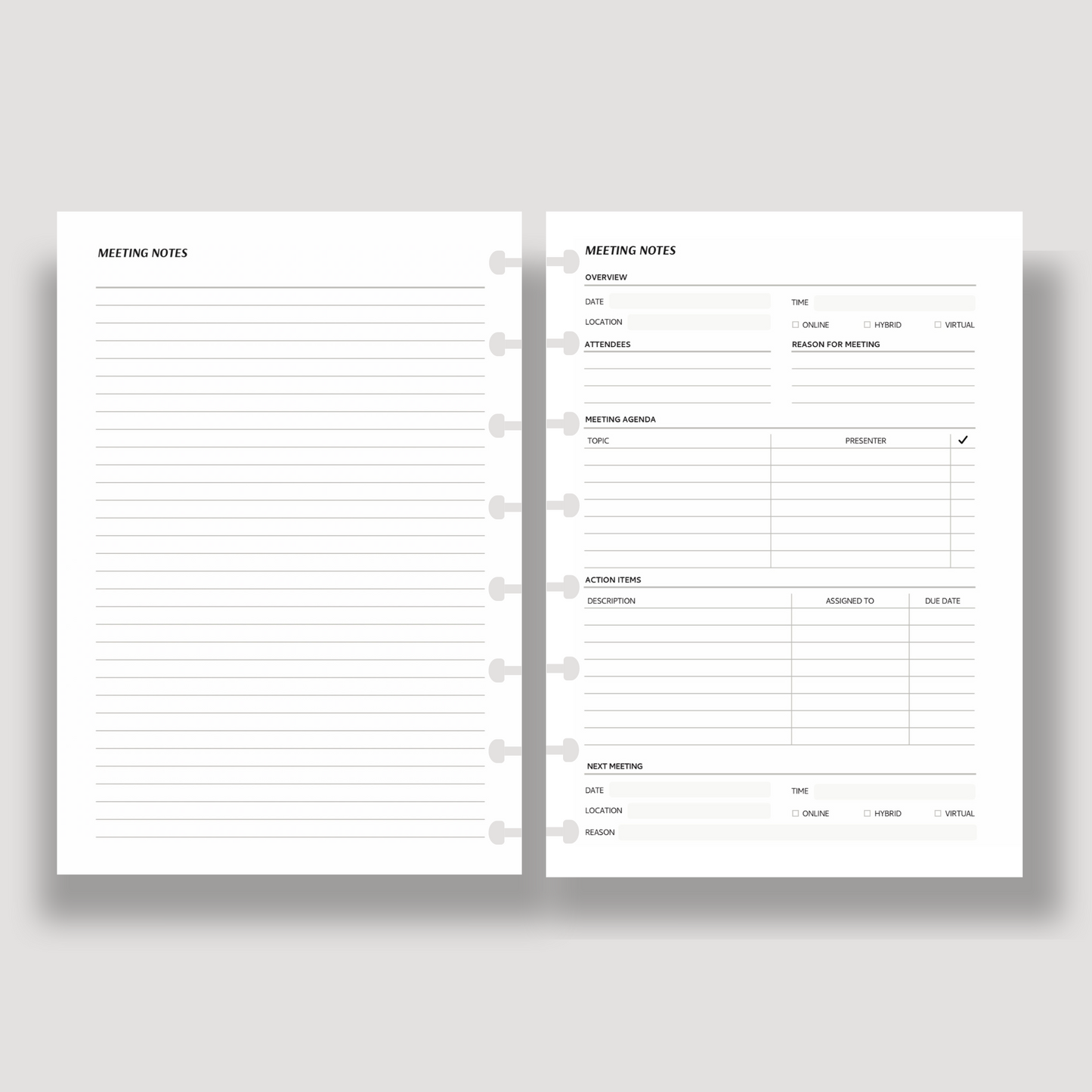 Meeting Notes Inserts - LeBeau Paper Co