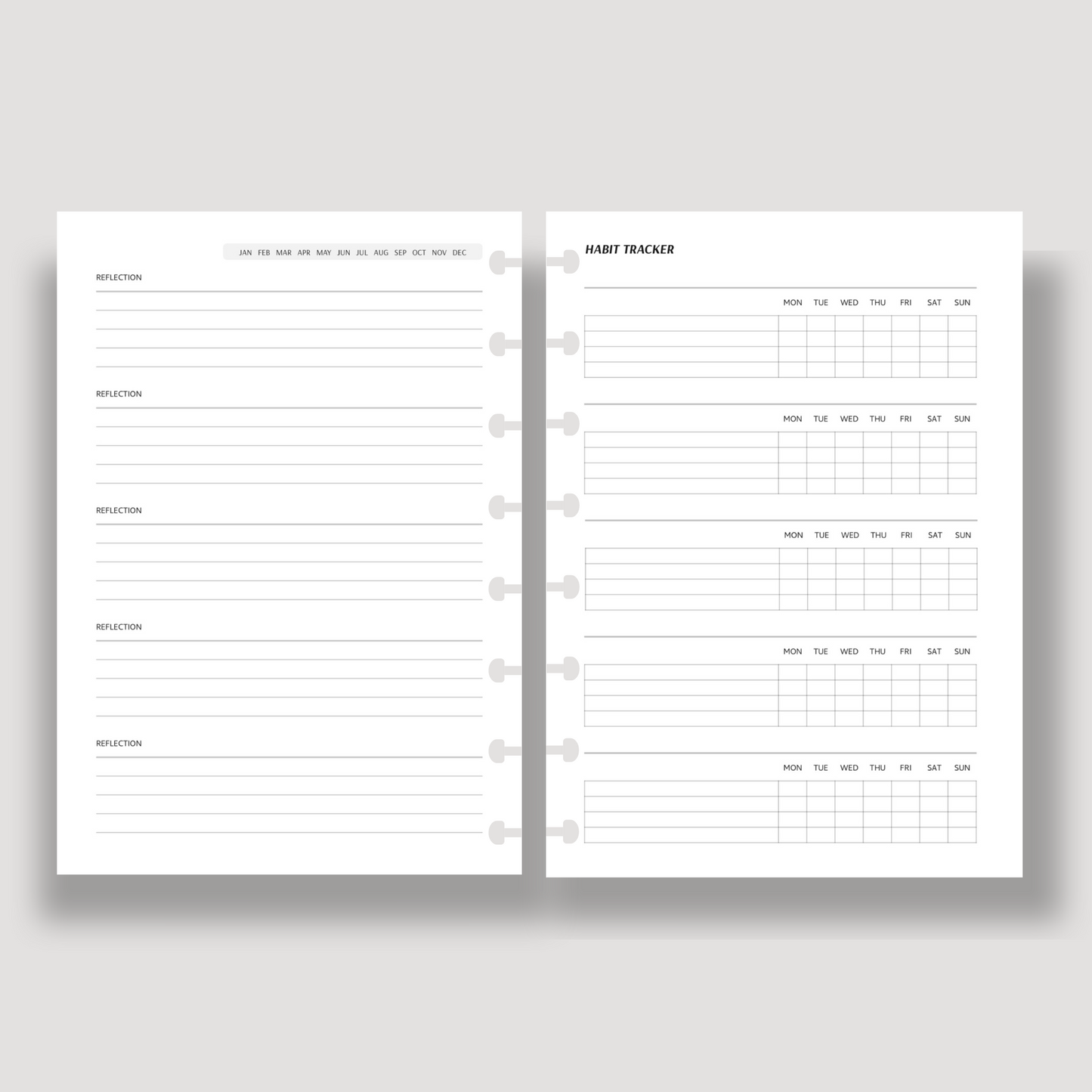 Lined Habit Tracker Inserts - LeBeau Paper Co