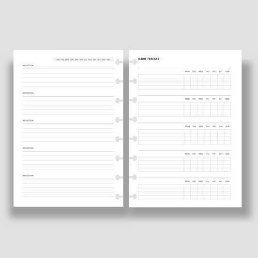 Lined Habit Tracker Inserts - LeBeau Paper Co