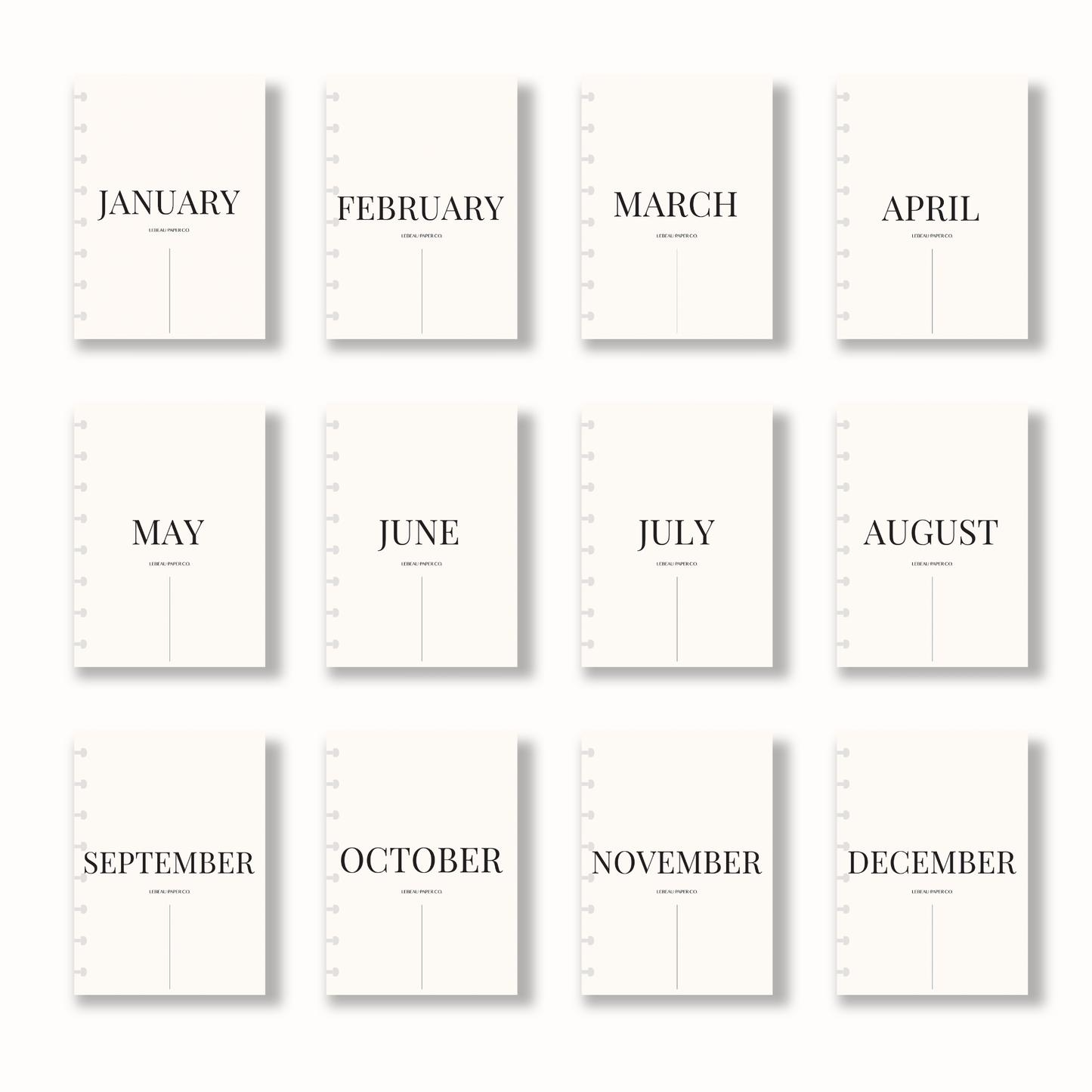 Vellum Monthly Dashboard Set | Center