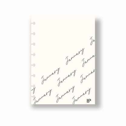 Vellum Monthly Dashboard Set | Cursive
