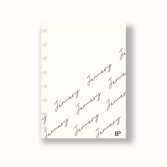 Vellum Monthly Dashboard Set | Cursive