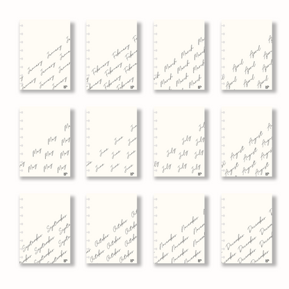 Vellum Monthly Dashboard Set | Cursive