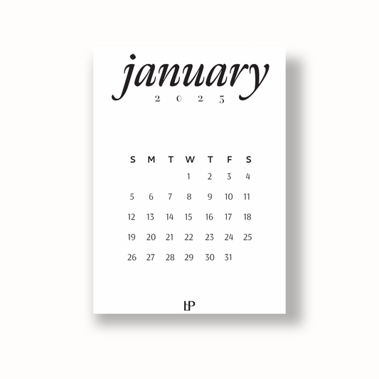 2025 Calendar Cards